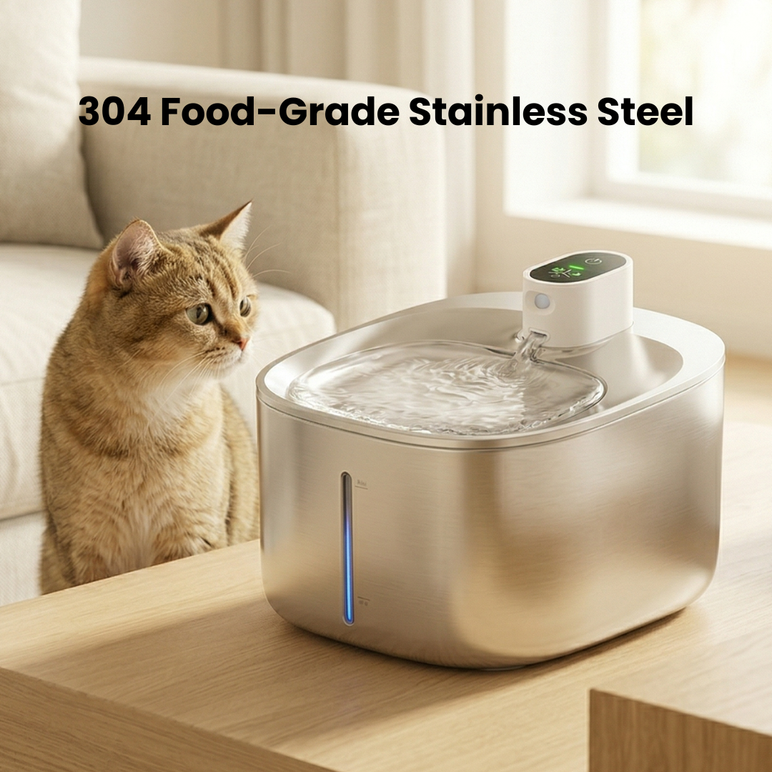 Wireless Stainless Steel Cat Fountain
